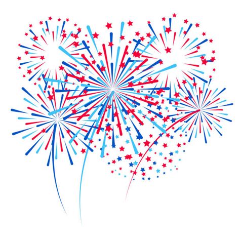 Red White And Blue Fireworks Illustrations Royalty Free Vector