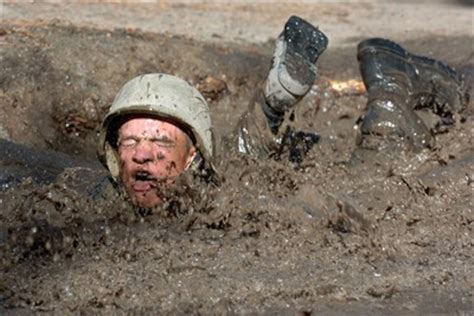 An Air Force Academy Cadet Trainee Attacks The Mud Pit