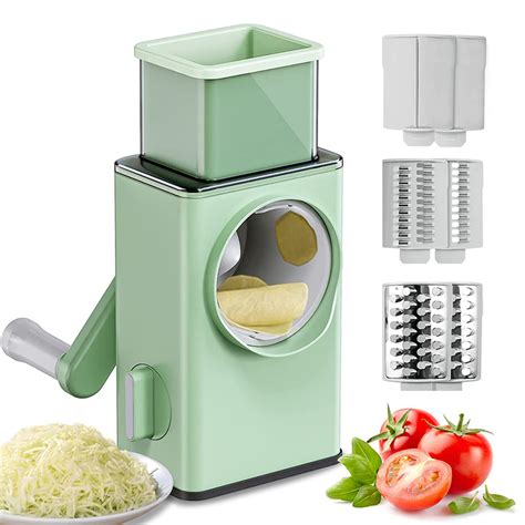 Buy 3 In 1 Manual Rotary Cheese Grater Shredder Round Mandolin Drum