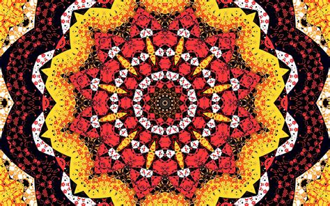 Download Wallpaper 1920x1200 Fractal Pattern Red Yellow Abstraction