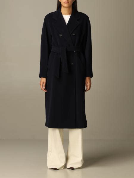 Max Mara Madame Coat In Virgin Wool And Cashmere Blue Max Mara