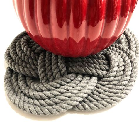 10 Nautical Sailor Knot Trivet Natural Cotton Rope Large Mystic