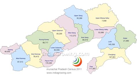 Arunachal Pradesh Population 20232024 Maps Districts Cities Language