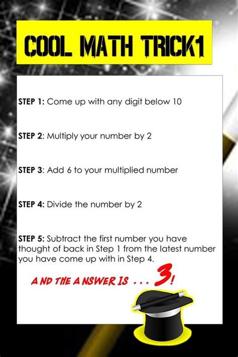 Cool Math Trick For Kids The Answer Will Always Be 3 Educational