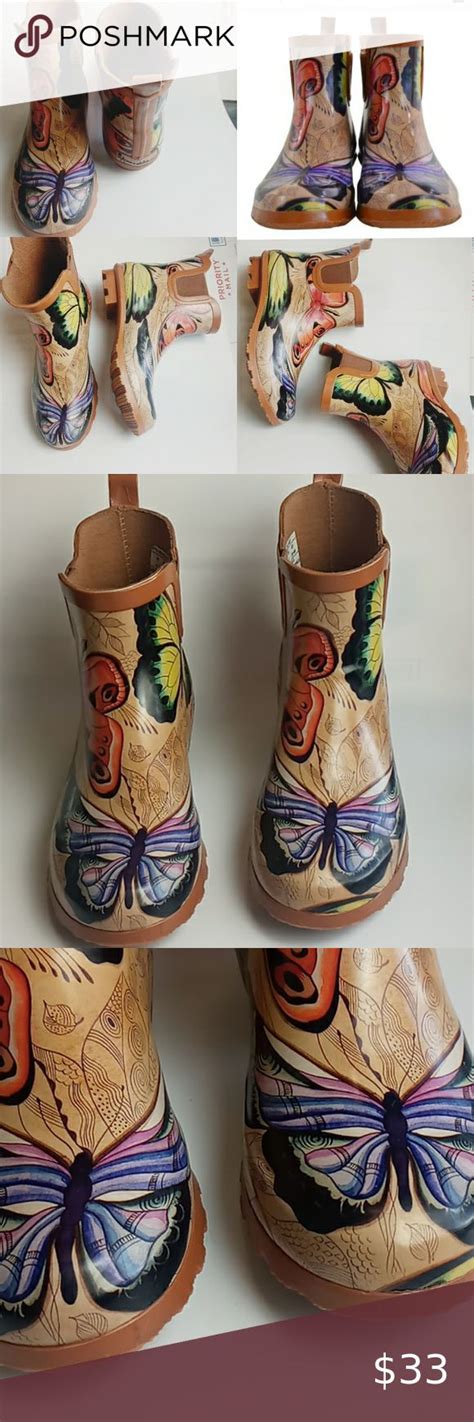 Stylish Anuschka Ankle Rain Boots Womens Size 9