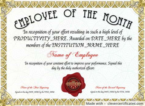 Certificate Template Employee Recognition Award Star For Funny