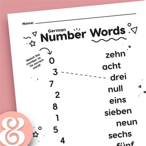 Printable German Number Flash Cards German Numbers Examples And