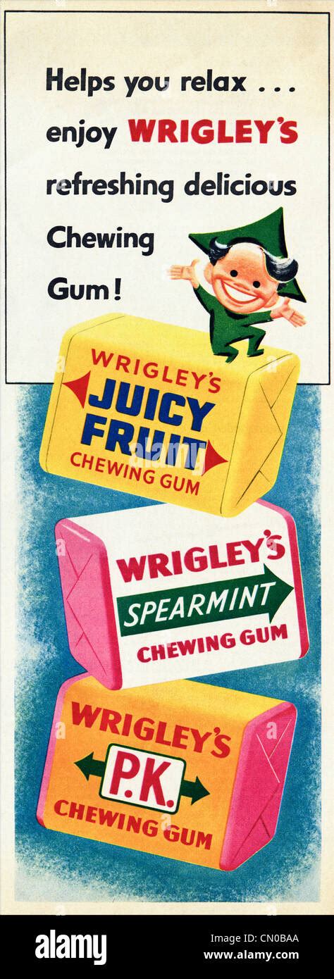 Wrigleys Chewing Gum Advert Original Advertisement From 1950s Period