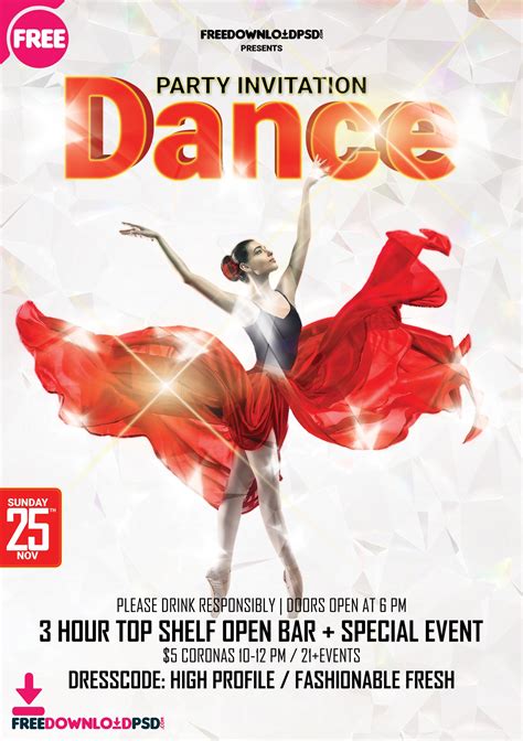 Dance Party Free Psd Flyer Template Psdflyer