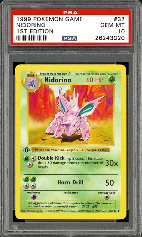 These sets focus on the original 151 pokémon and were released from early 1999 to july 2000. Auction Prices Realized Tcg Cards 1999 POKEMON GAME Nidorino 1st Edition Summary