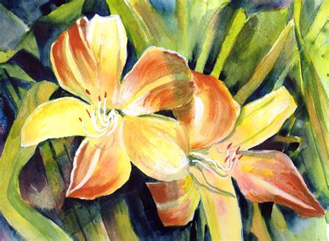 Daily Painters Marketplace Tiger Lilies Original Watercolor Painting