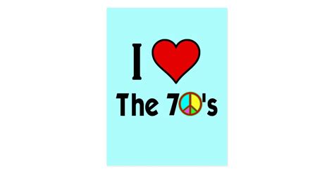 I Love The 70s Peace Sign Postcard Zazzle