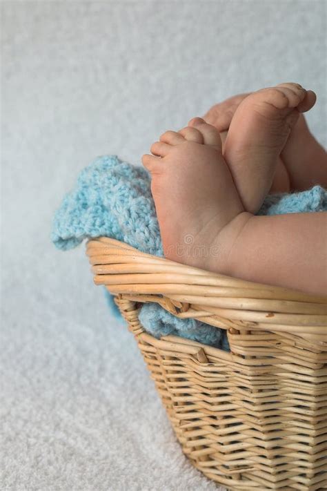 Baby Feet Stock Image Image Of Cute Small Blue Basket 1924657