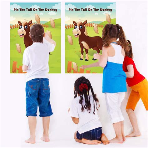 Buy Pin The Tail On The Donkey Party Game With 30 Pcs Tails Large