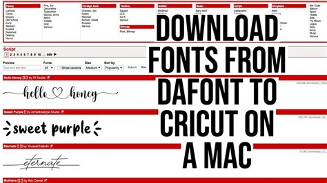 How To Download Fonts From Dafont To Cricut Design Space On A Mac Youtube