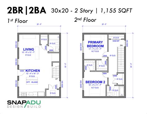 Two Story Adu Floor Plans For Accessory Dwelling Units