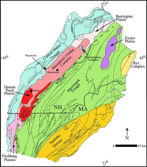 Generalized Geologic Map Of Southeastern New Hampshire And