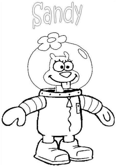 Sandy Cheeks Coloring Pages Clip Art Library