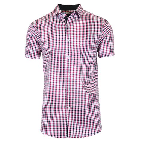 Mens Short Sleeve Casual Dress Shirts Slim Fit Button Down