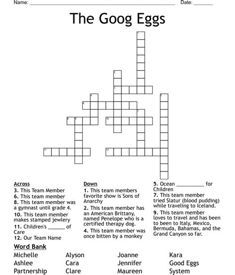 The Goog Eggs Crossword Wordmint
