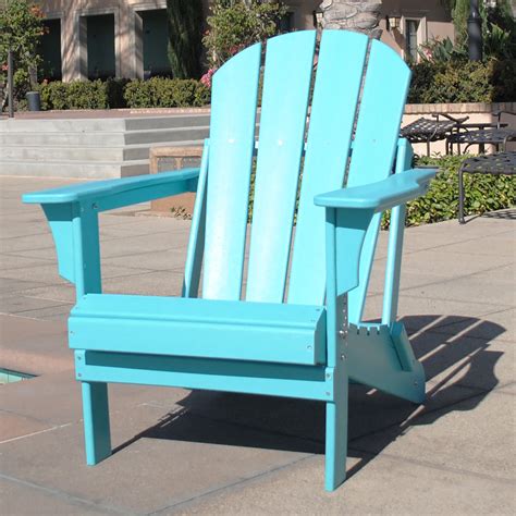 Braxton Folding Plastic Adirondack Chair Turquoise