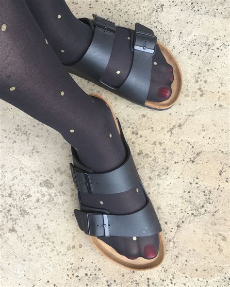 Birkenstock With Gold Polka Dot Tights Tights Opaques Pantyhose