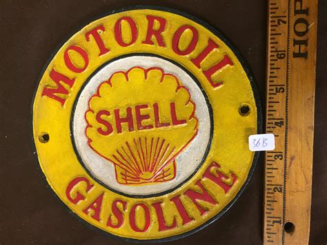 Sold Price Cast Iron Shell Motor Oil Gasoline Sign Marked London 1937