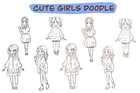 Cute Girl Doodle Graphic By Aunny2544 · Creative Fabrica