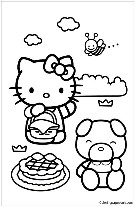 Select from 35870 printable coloring pages of cartoons, animals, nature, bible and many more. Hello Kitty Picknick In The Park Coloring Page - Free ...