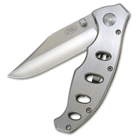 Vented Handle Folding Knife All Steel Pocket Knives Classy Chrome