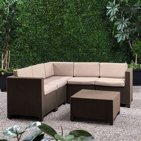 ebern designs dudek outdoor 6 piece sectional seating group with cushions and reviews wayfair