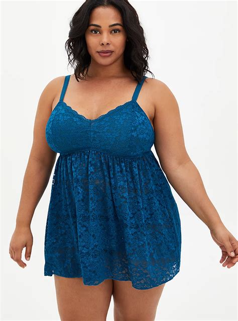 Plus Size Blue Lace Babydoll Torrid