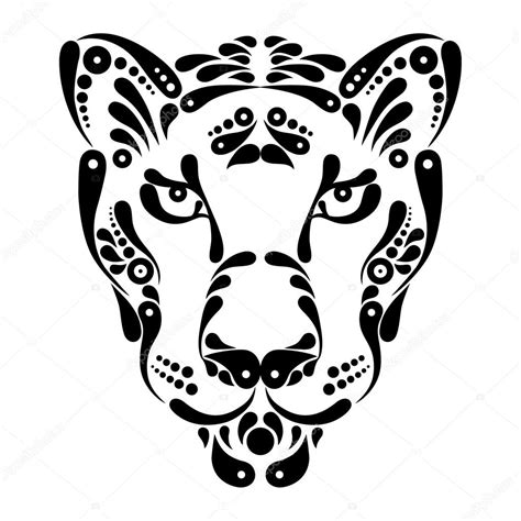 Panther Tattoo Symbol Decoration Illustration — Stock Vector