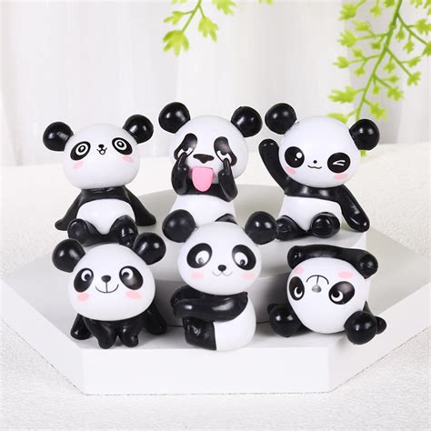 Panda Figures Cake Toppers Pandas Birthday Cake Figures Cute Panda