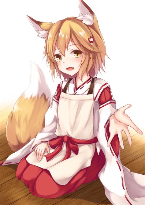 Safebooru 1girl D Animal Ear Fluff Animal Ears Apron Bangs Blush