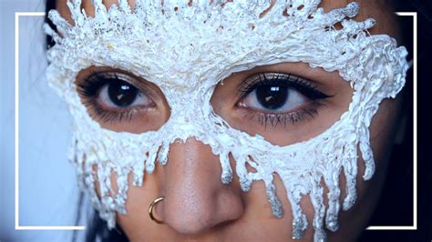 Christmas ornaments to create a unique masquerade mask. DIY Masquerade Mask - Ice Queen - Jubayna - YouTube