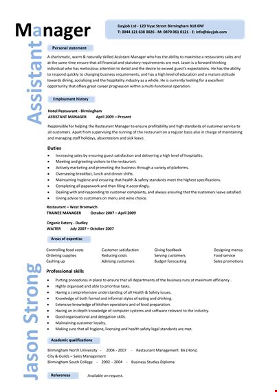 Office Assistant Manager Resume