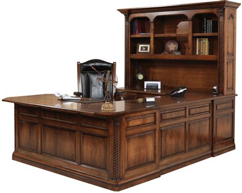 U shaped desks maximize your work & storage space, in style and in comfort. Lexington U-Shape Desk | Amish Lexington U Desk and Hutch