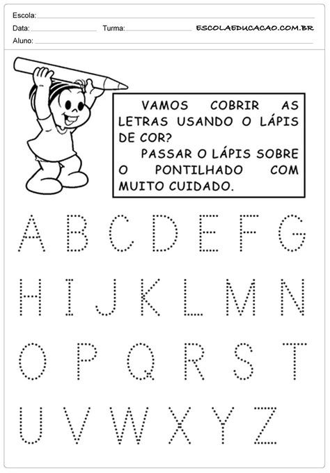 Alfabeto Pontilhado Vamos Cobrir As Letras Tarefas Infantil Atividades Pontilhadas Tarefas