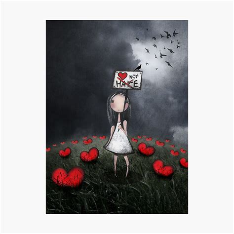 Love Not Hate Photographic Print By Theartoflove Redbubble