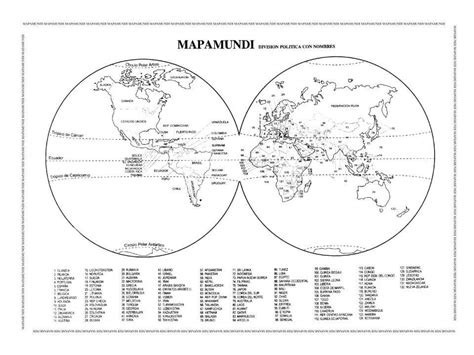 Mapa Mundi Con Nombres Y Sin Nombres Descarga E Imprime
