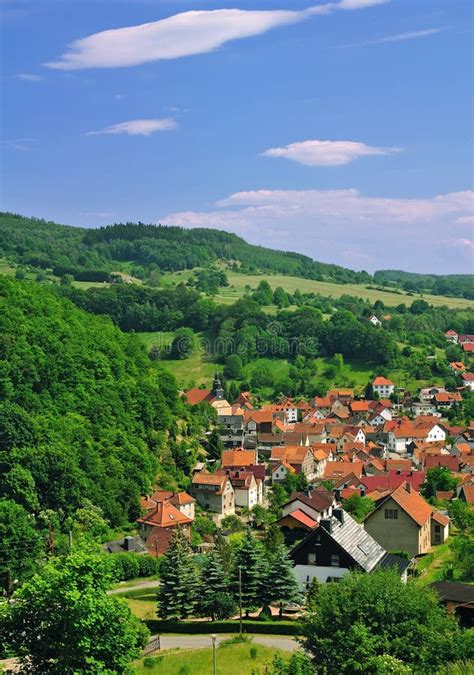 Idyllic Village In The Thuringian Forest Stock Image Image Of Holiday