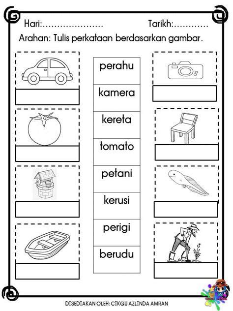 Buku Latihan Bahasa Melayu Prasekolah Lembaran Kerja Latihan Latih