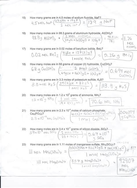 The worksheets are offered in developmentally appropriate versions for kids of different ages. Writing Grams Mole Calculations Worksheet Answers ...