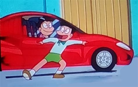 Suneo And Sunekichi Doraemon Cartoons Childhood Sports Car Vehicles