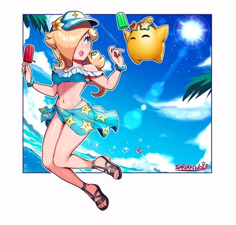 Rosalina Luma And Cheep Cheep Mario Drawn By Sarukaiwolf Danbooru