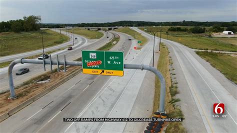 Two Off Ramps Open From Highway 412 To Gilcrease Turnpike