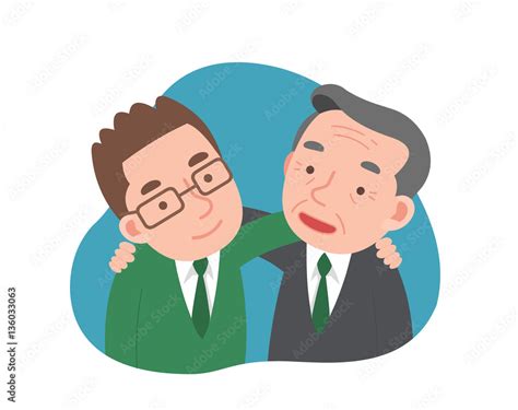 Two Men Put Arms Around Each Other S Shoulders Stock Vector Adobe Stock