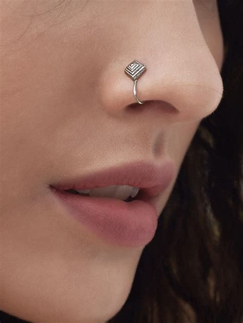 Silver Square Vintage Nose Pin Nose Ring Jewelry Nose Jewelry Nose