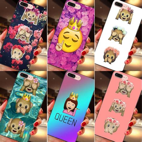 Soft Tpu Capa Cover Case Smile Queen Emoji Emoticons Monkey For Apple